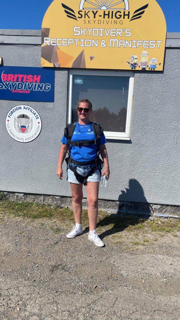 Vicky Watkins before skydive