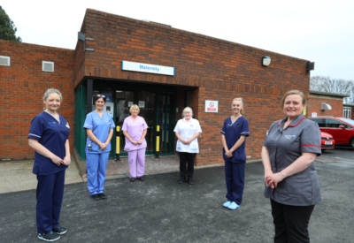 Maternity staff outside maternity unit