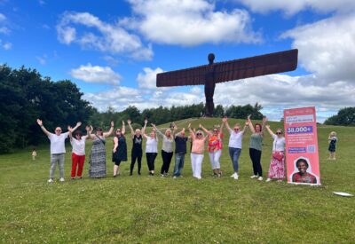 Gateshead Health staff at Angel of the North for flash mob